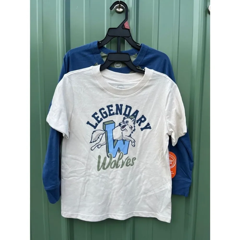 Boys Shirts Pants & Zip Hoodie Bundle 6-Piece Size M